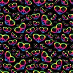 Rainbow Peace Heart Black seamless (digital paper)