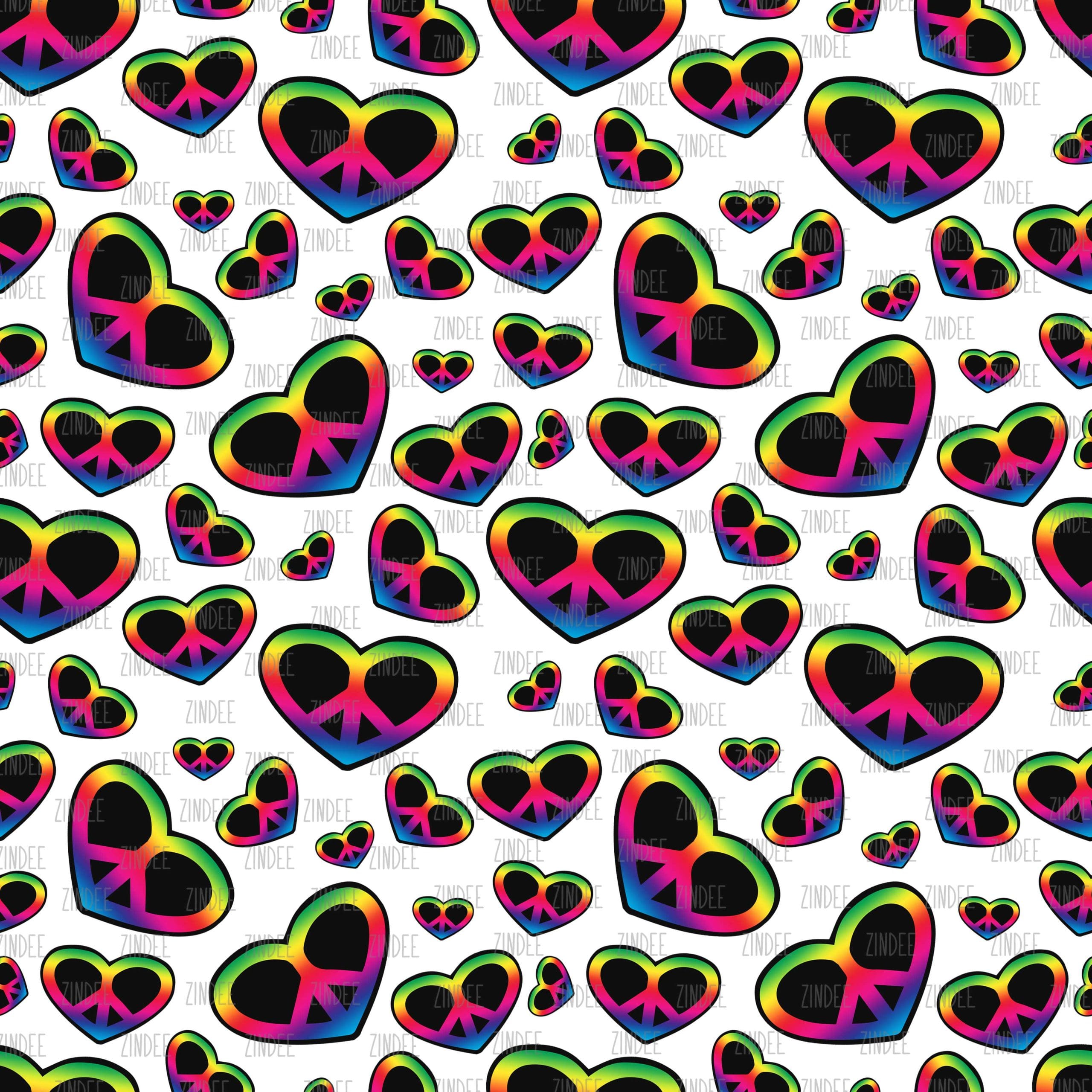 Rainbow Peace Heart seamless (vinyl)