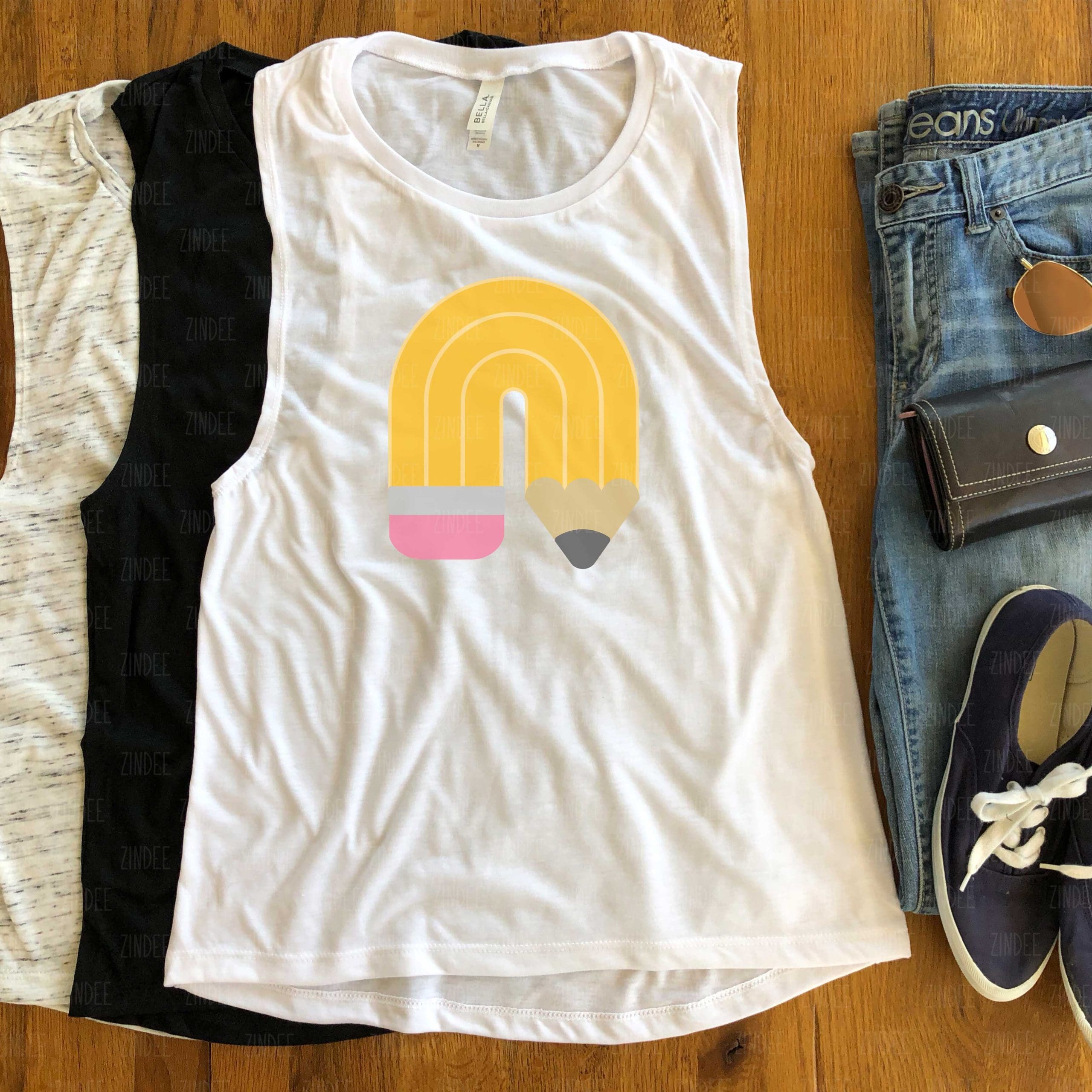 Pencil Rainbow (HTV ready to press)