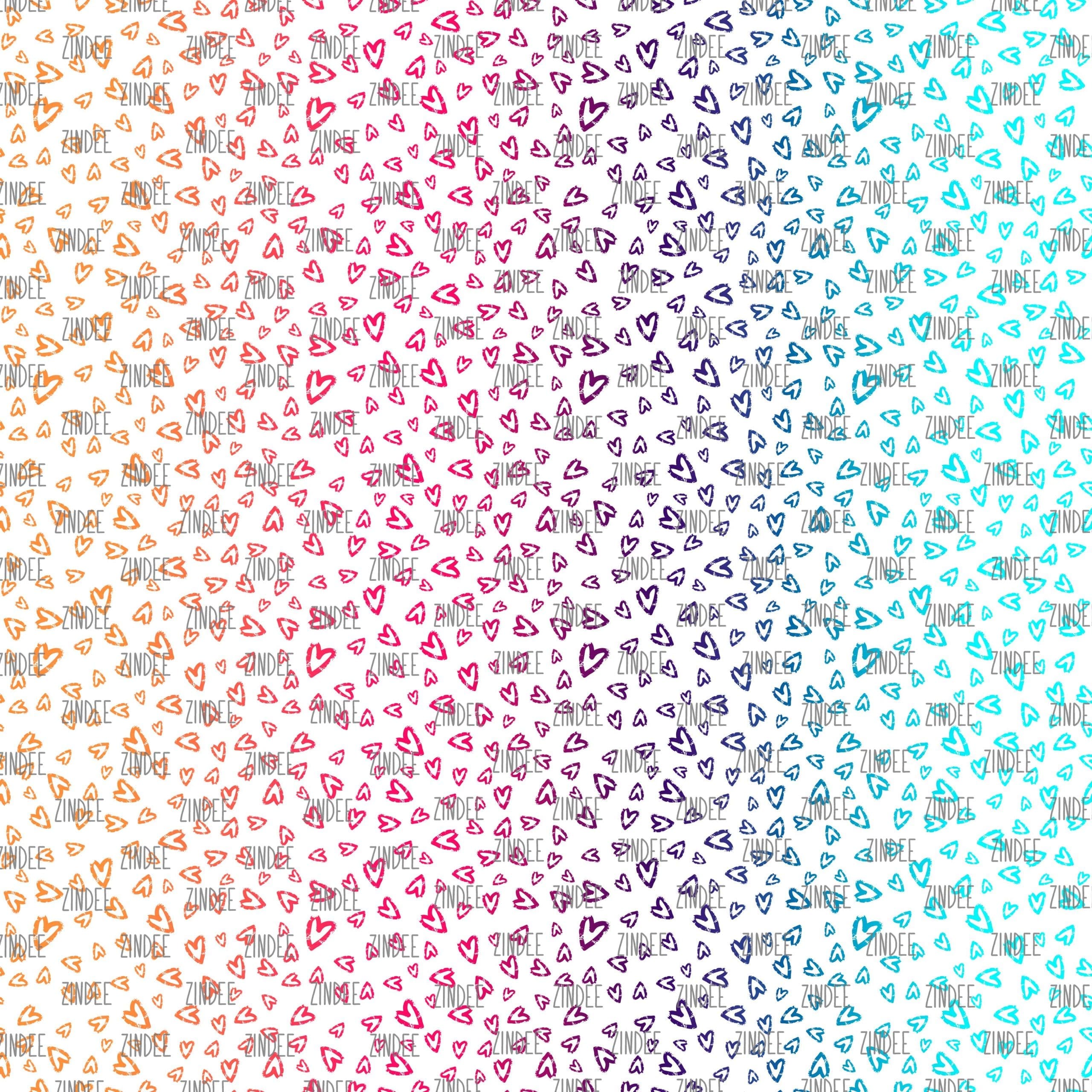 Rainbow Sketch Hearts (vinyl)