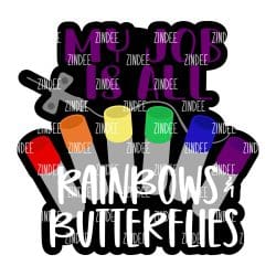 Rainbows and Butterflies – Mini Acrylic Charm Blank (1.5") | Optional Sticker or UV DTF