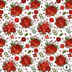 Red Blooms on White (vinyl) - Image 9