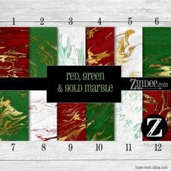 Red Green Gold Marble