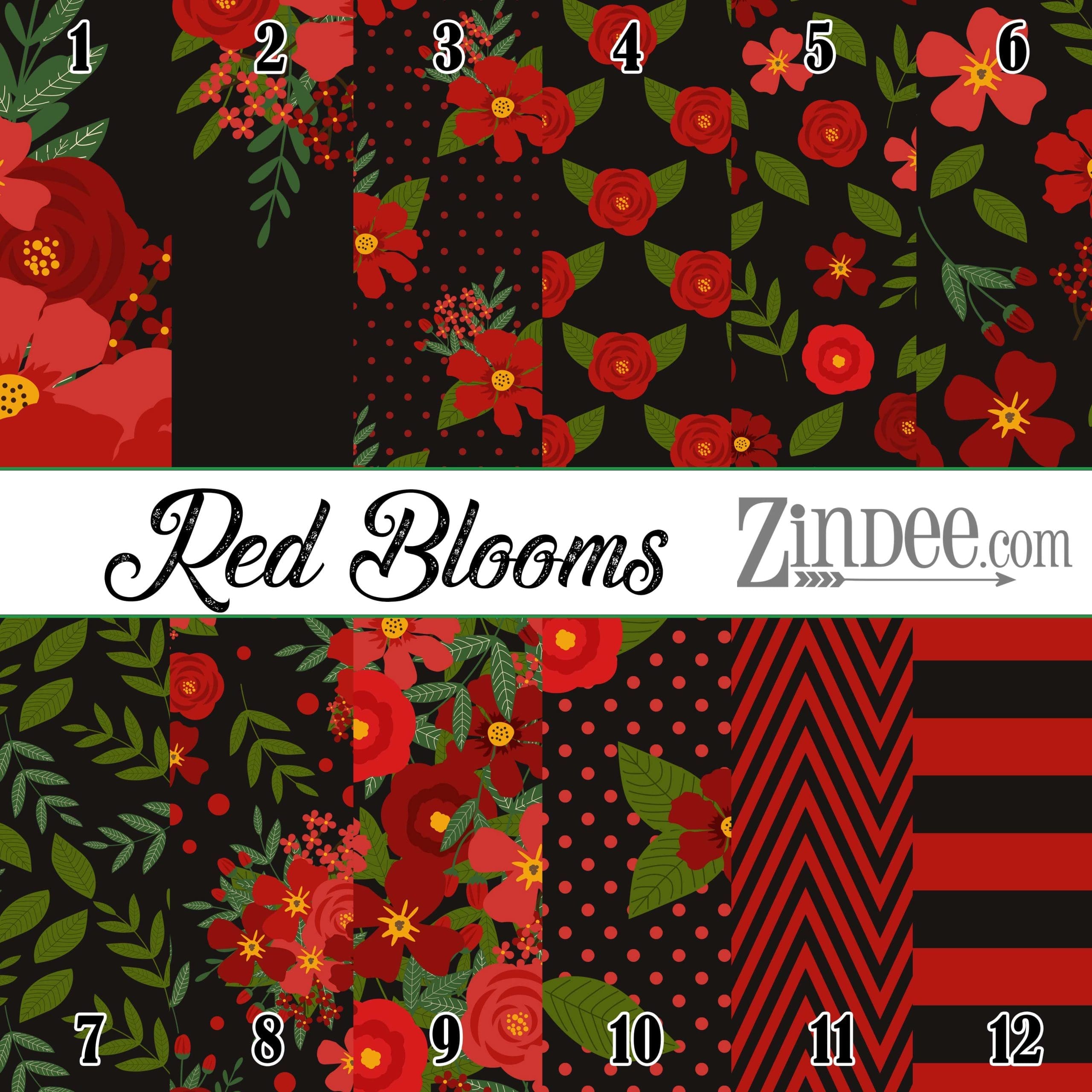 Red Blooms on Black (vinyl)