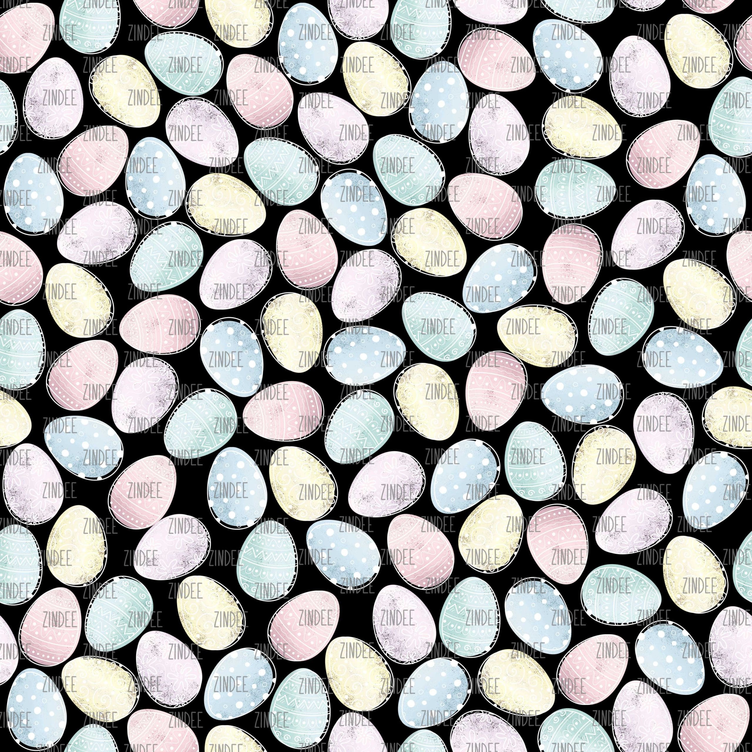 Robin Eggs Black seamless (digital paper)