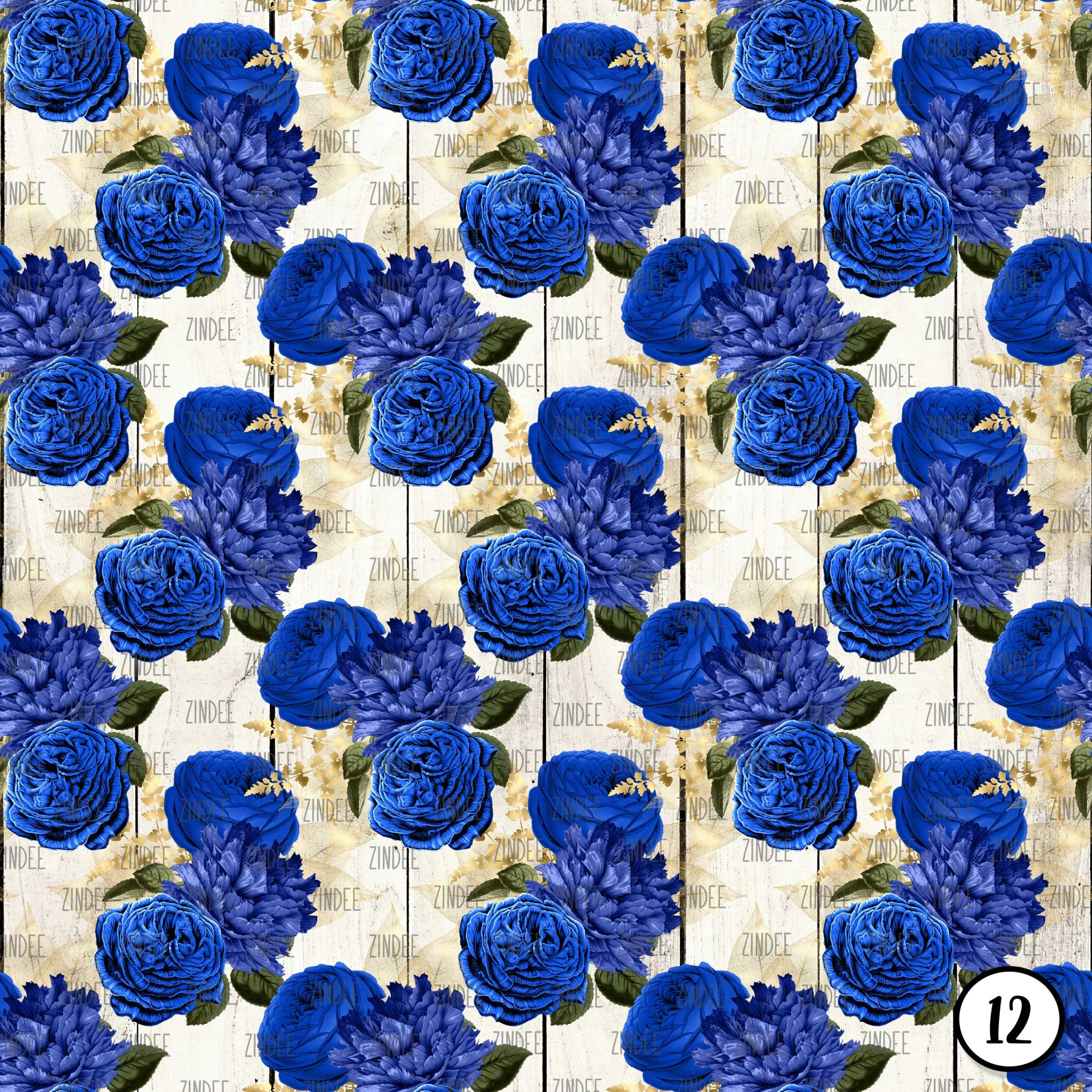 Royal Blue and Gold Floral (vinyl) - Image 13