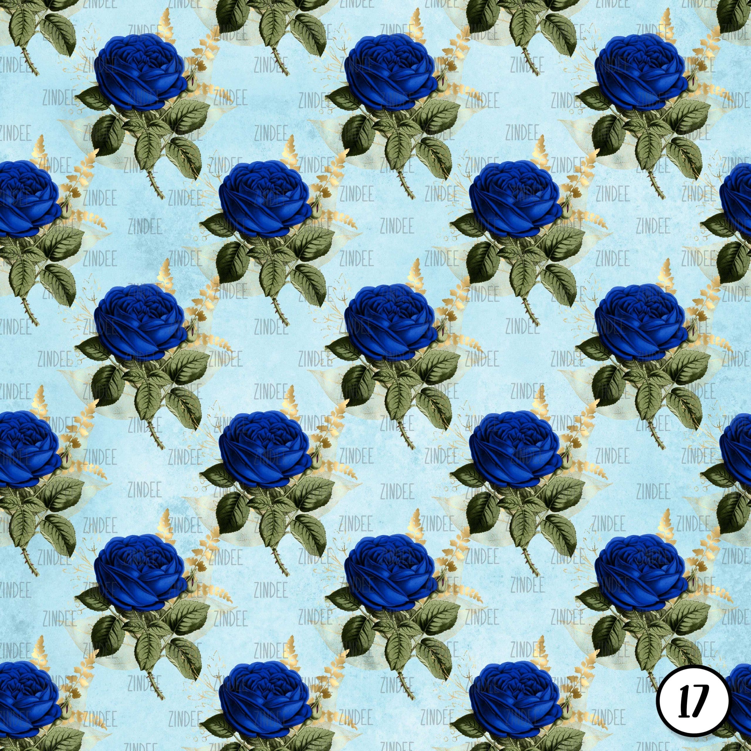 Royal Blue and Gold Floral (vinyl) - Image 18