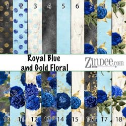 Royal Blue and Gold Floral (vinyl)