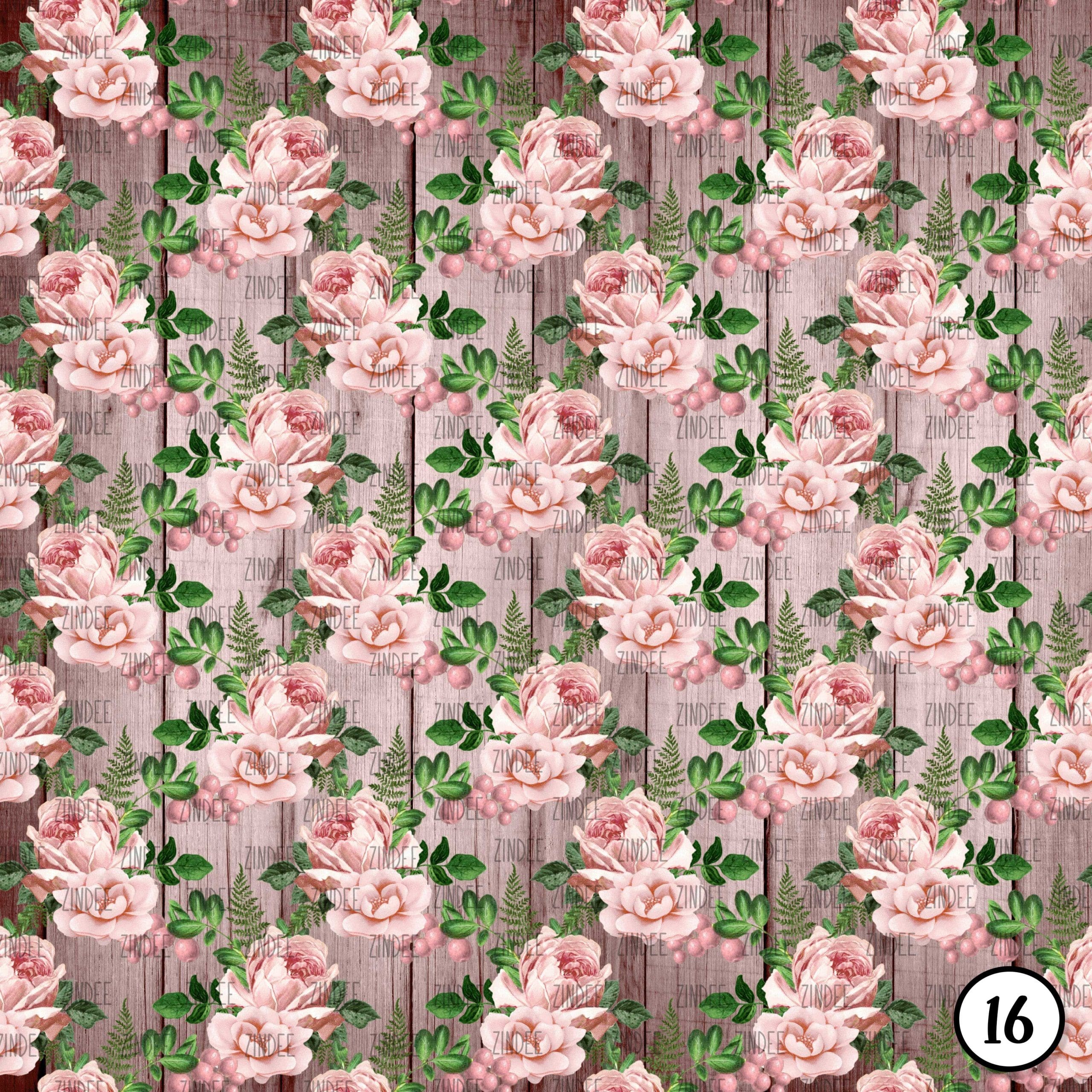 Rustic Blush and Teal Floral Wood (vinyl) - Image 17