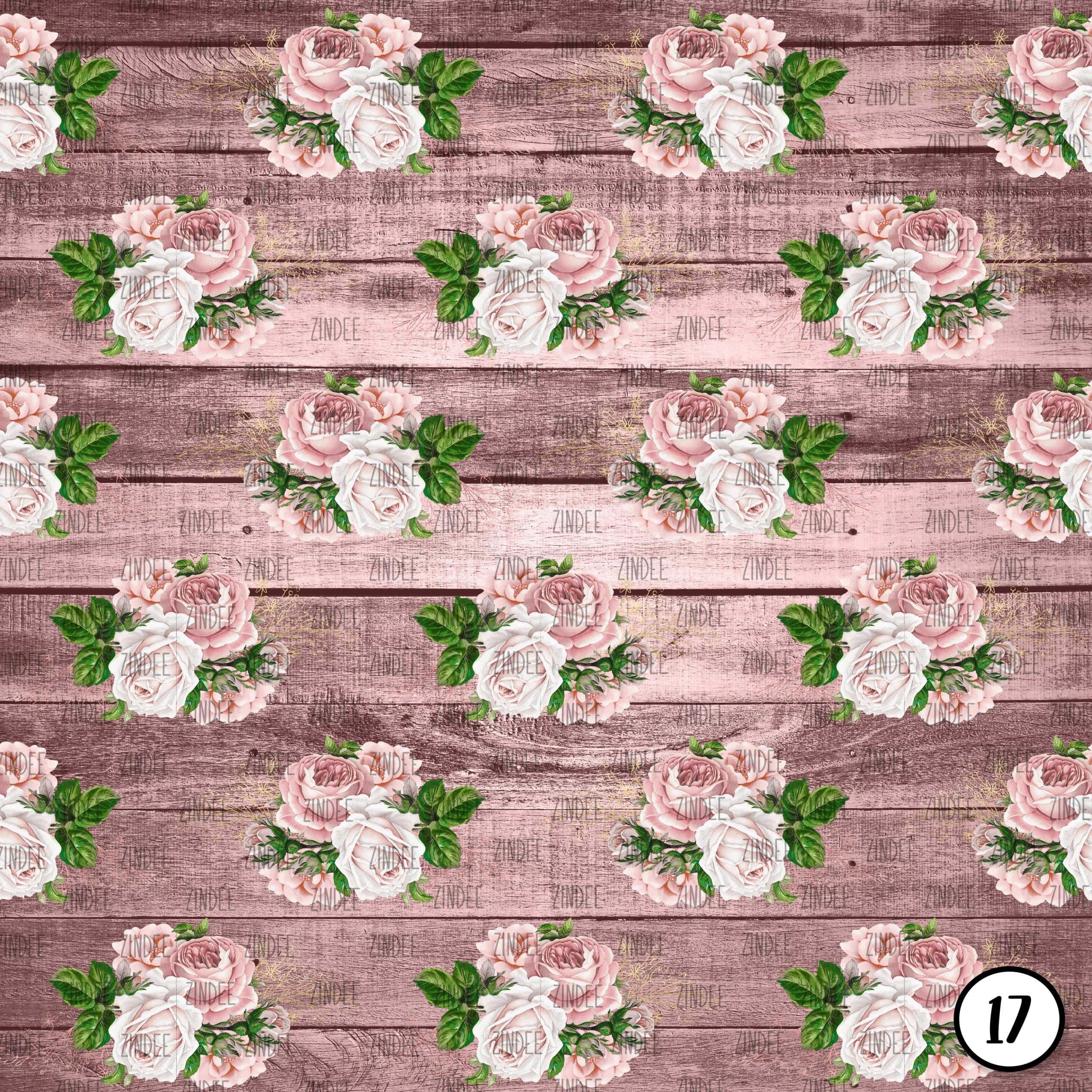 Rustic Blush and Teal Floral Wood (vinyl) - Image 18