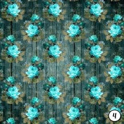 Rustic Blush and Teal Floral Wood (vinyl) - Image 5