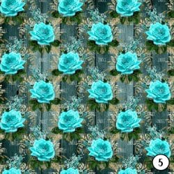 Rustic Blush and Teal Floral Wood (vinyl) - Image 6
