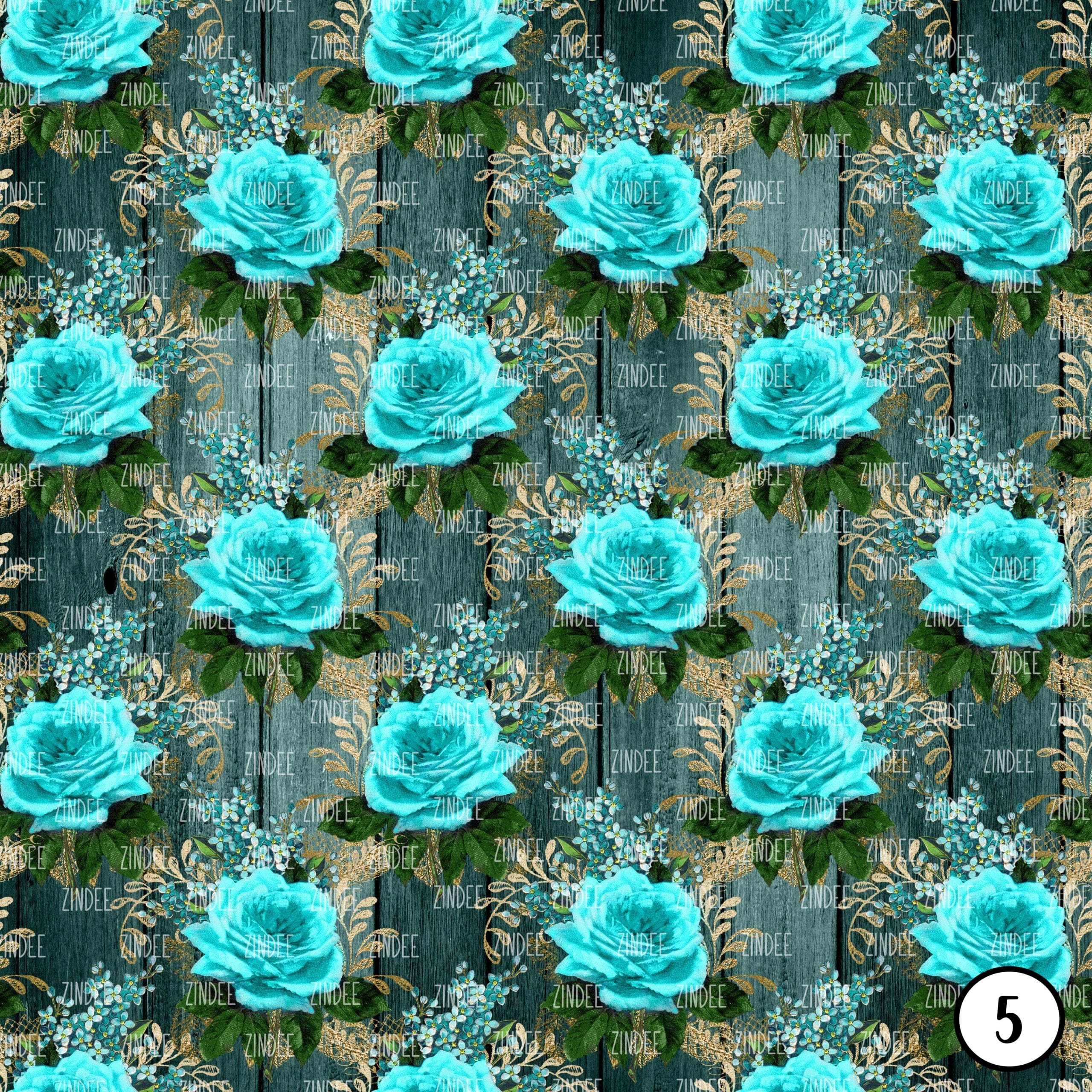 Rustic Blush and Teal Floral Wood (vinyl) - Image 6