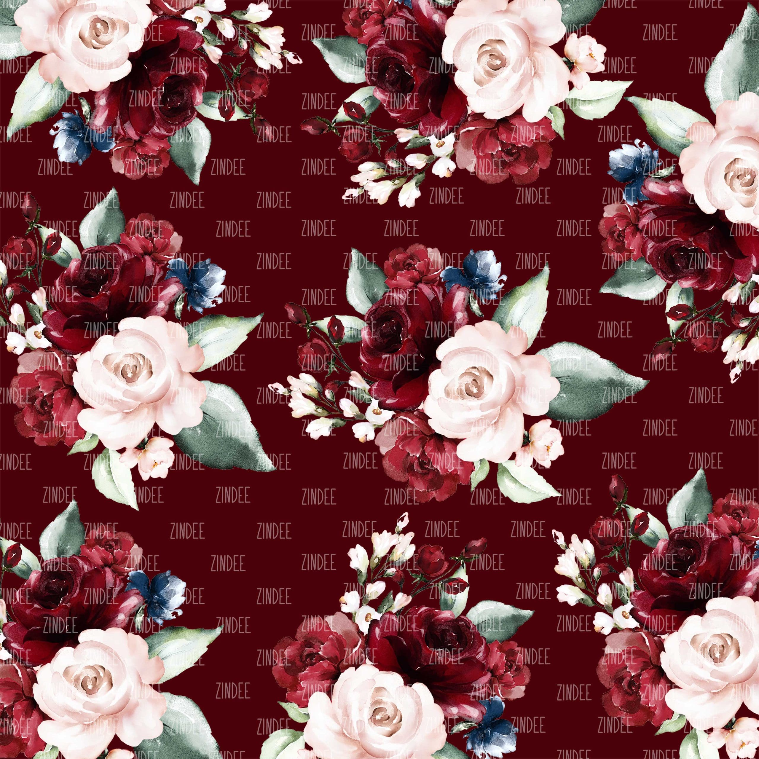 Rustic Dusty Floral #1 (digital paper)