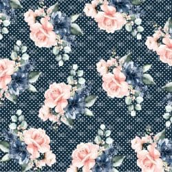 Rustic Dusty Floral #4 with Polka Dots (digital paper)