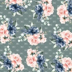 Rustic Dusty Floral #8 with Polka Dots (digital paper)