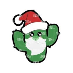 Santa Cactus Acrylic Blank- Sticker- UV DTF (1.5 inch)