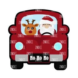 Vintage Santa Truck (Light Skin) – Acrylic Badge Reel Blank (2") No Hole | Optional Sticker or UV DTF