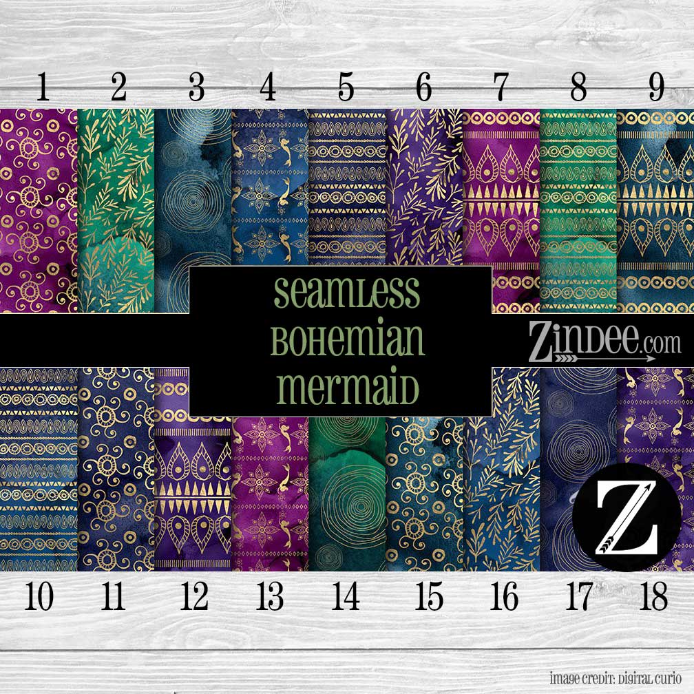 Seamless Bohemian Mermaid (vinyl)