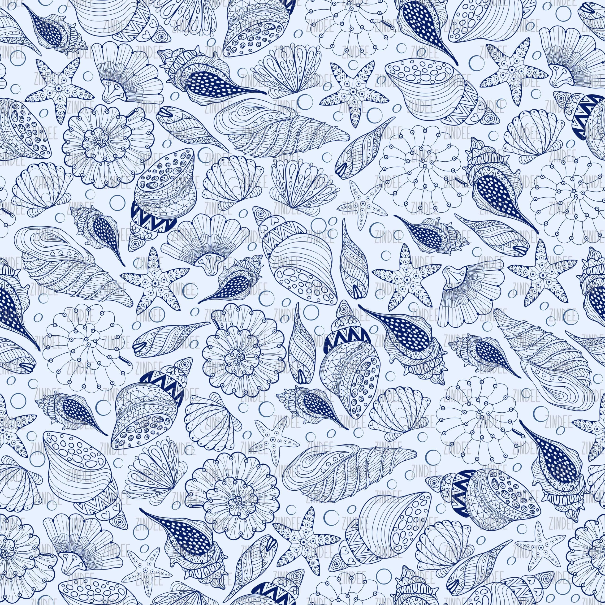 Seashells seamless (vinyl)