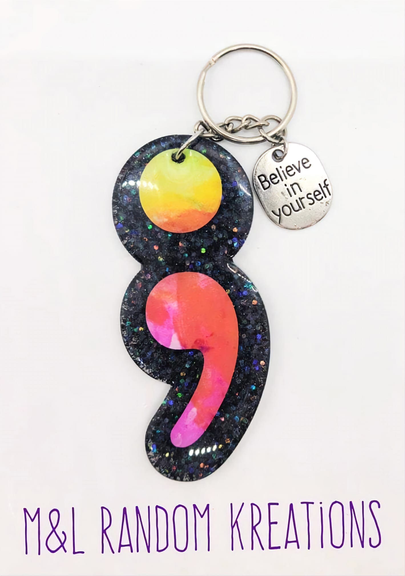 Semicolon Acrylic Blank- Sticker- UV DTF (3 inch) - Image 9