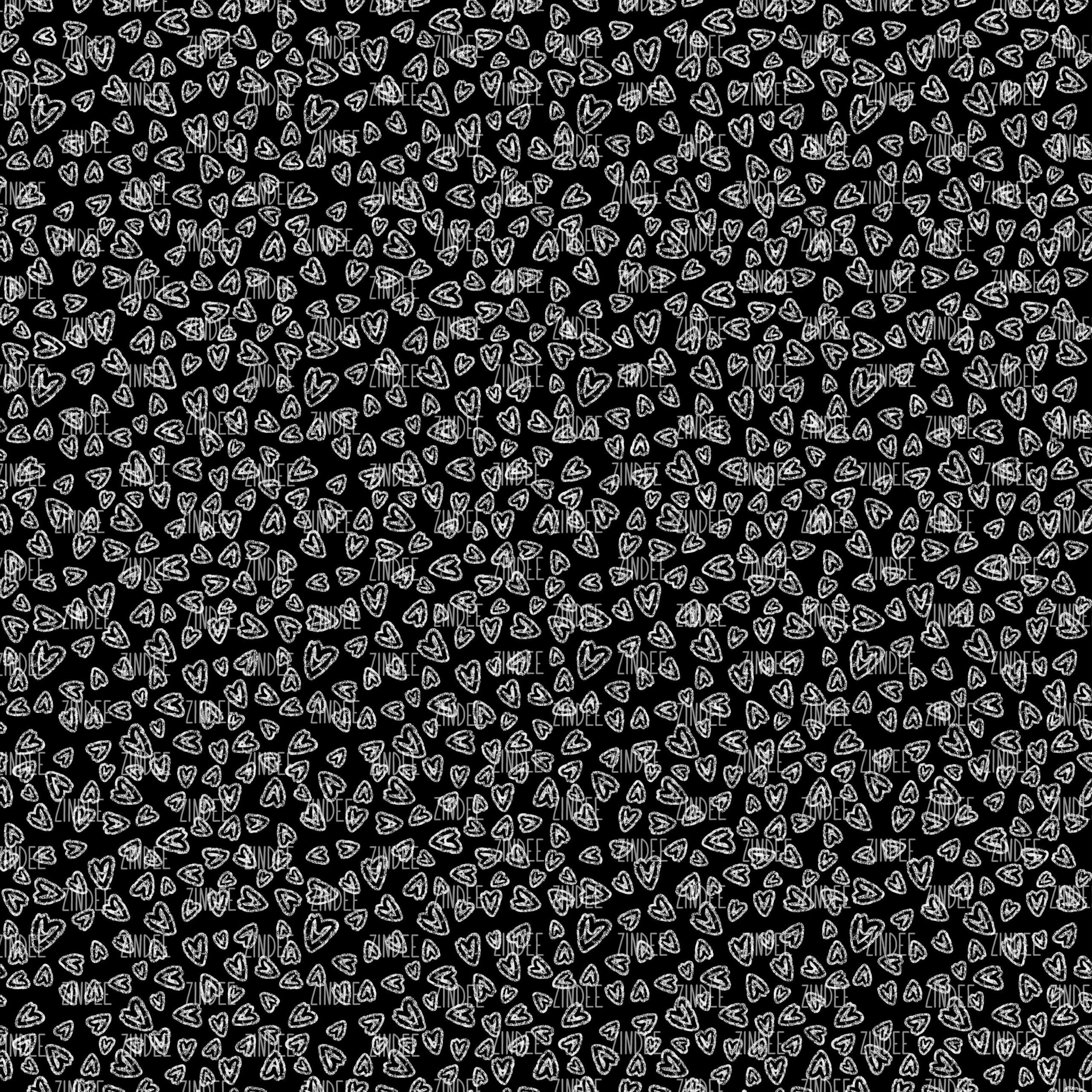 Sketch Hearts Silver and Black 2 seamless (vinyl)