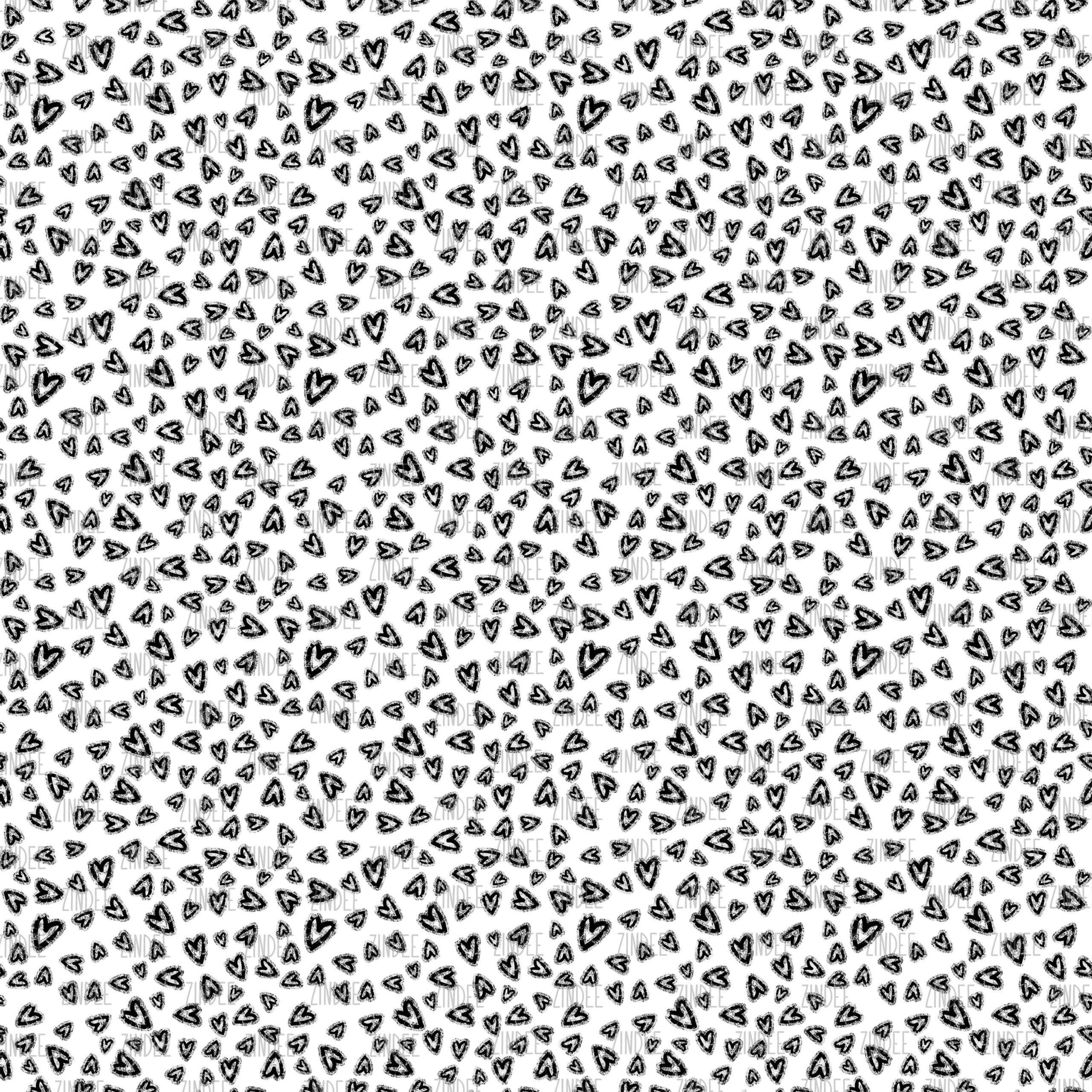 Sketch Hearts Silver and Black seamless (vinyl)