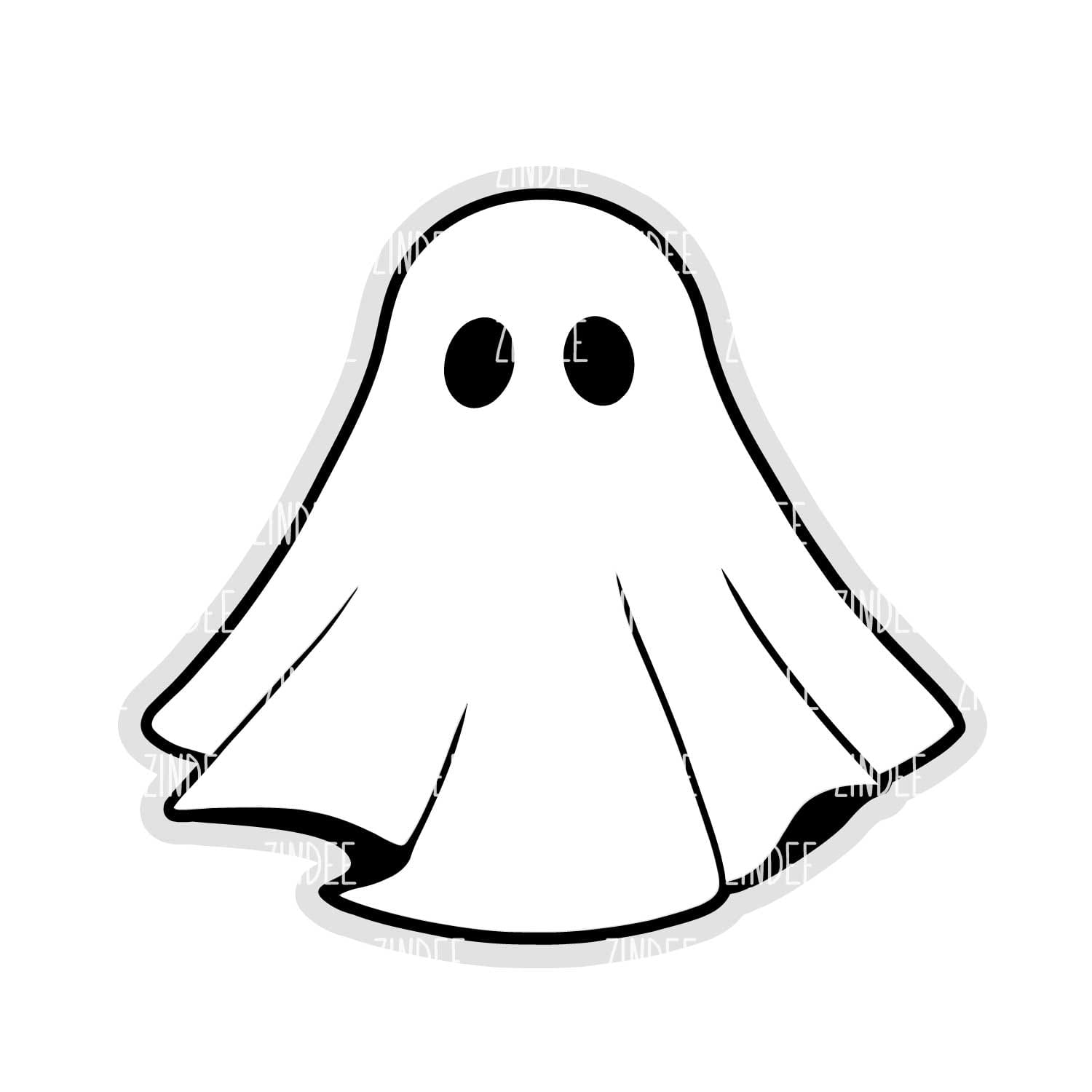 Simple Ghost Acrylic Blank- Sticker- UV DTF (2.5 inch)