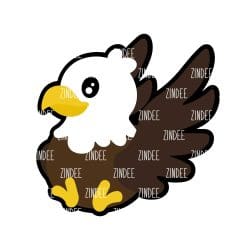Sitting Baby Eagle – Acrylic Badge Reel Blank (2") No Hole | Optional Sticker or UV DTF