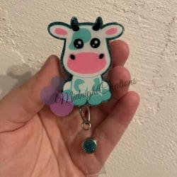 Sitting Cow – Acrylic Keychain Blank (2") | Optional Sticker or UV DTF - Image 4