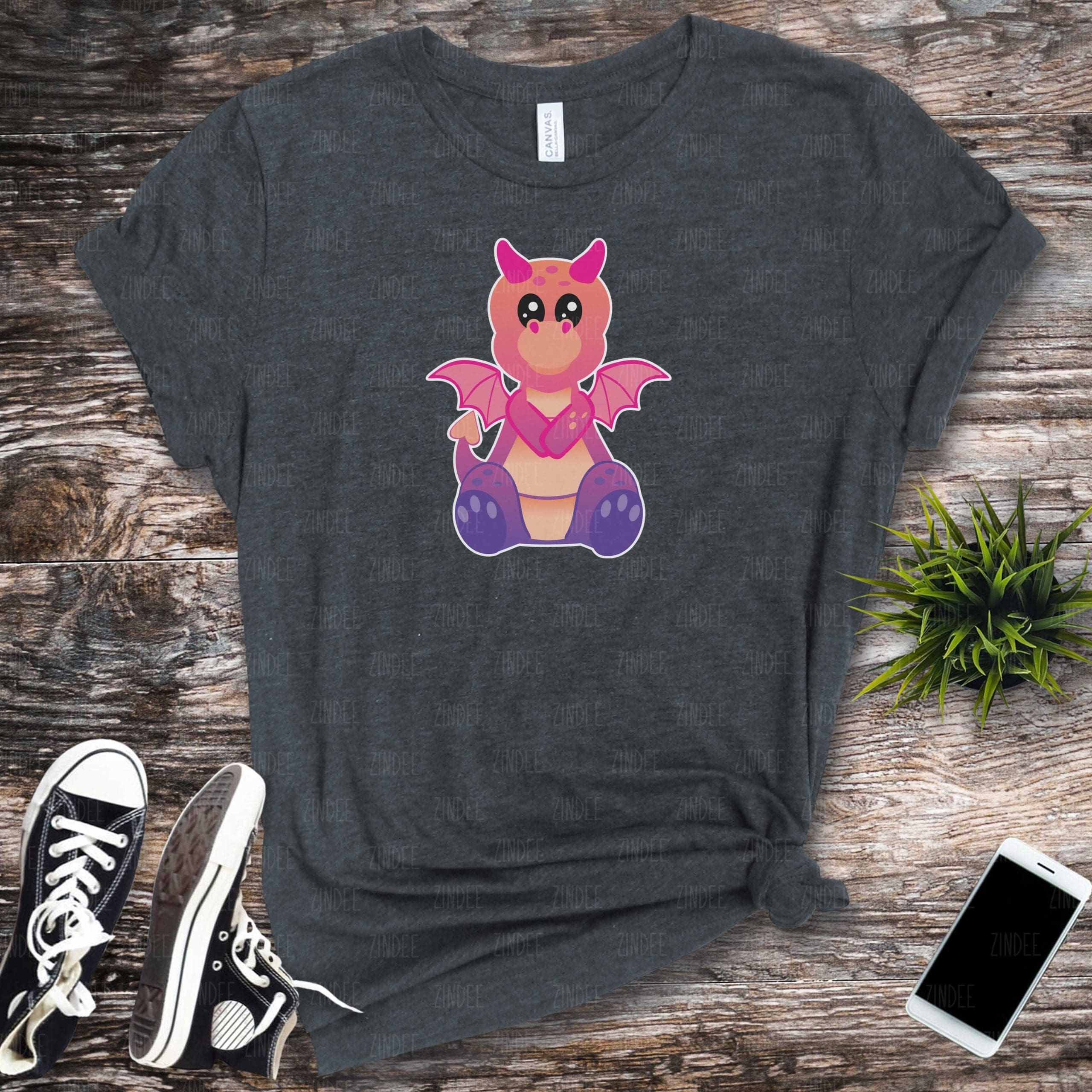 Sitting Dragon (Ombre) (HTV ready to press)