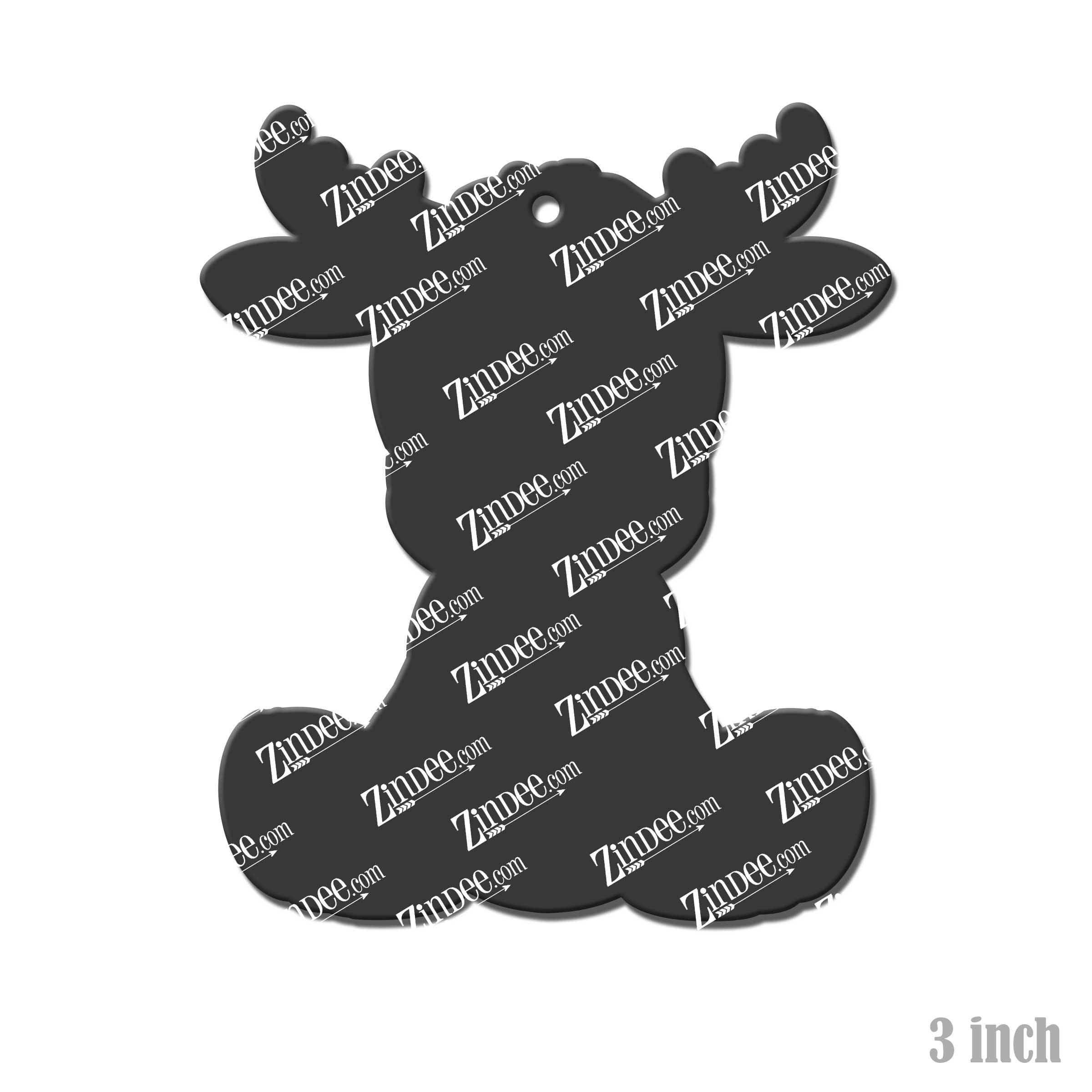 Alternative view of Sitting Moose Acrylic Blank- Sticker- UV DTF (3 inch)