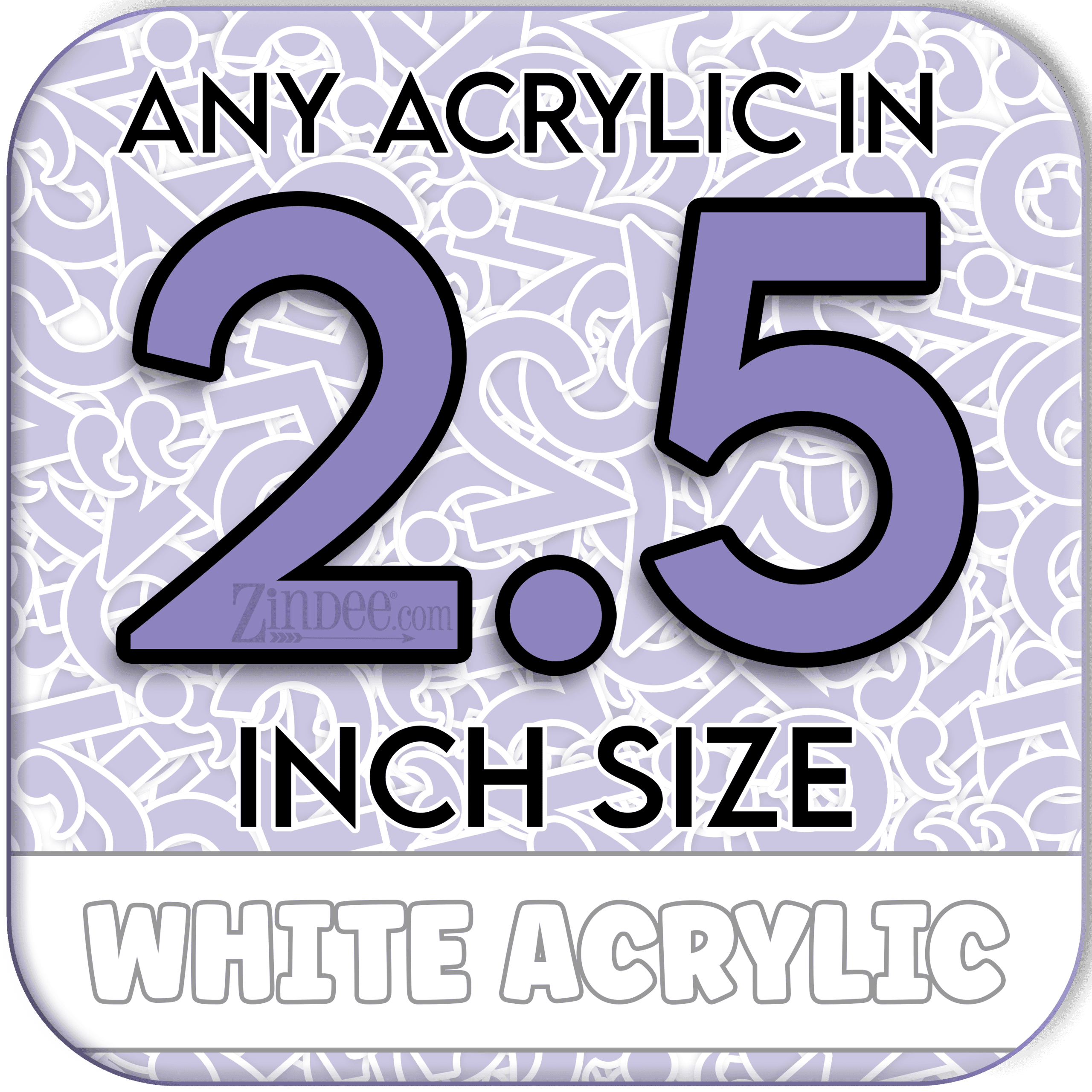 Custom Acrylic Blank-2.5 inch-WHITE (size/hole/color change)