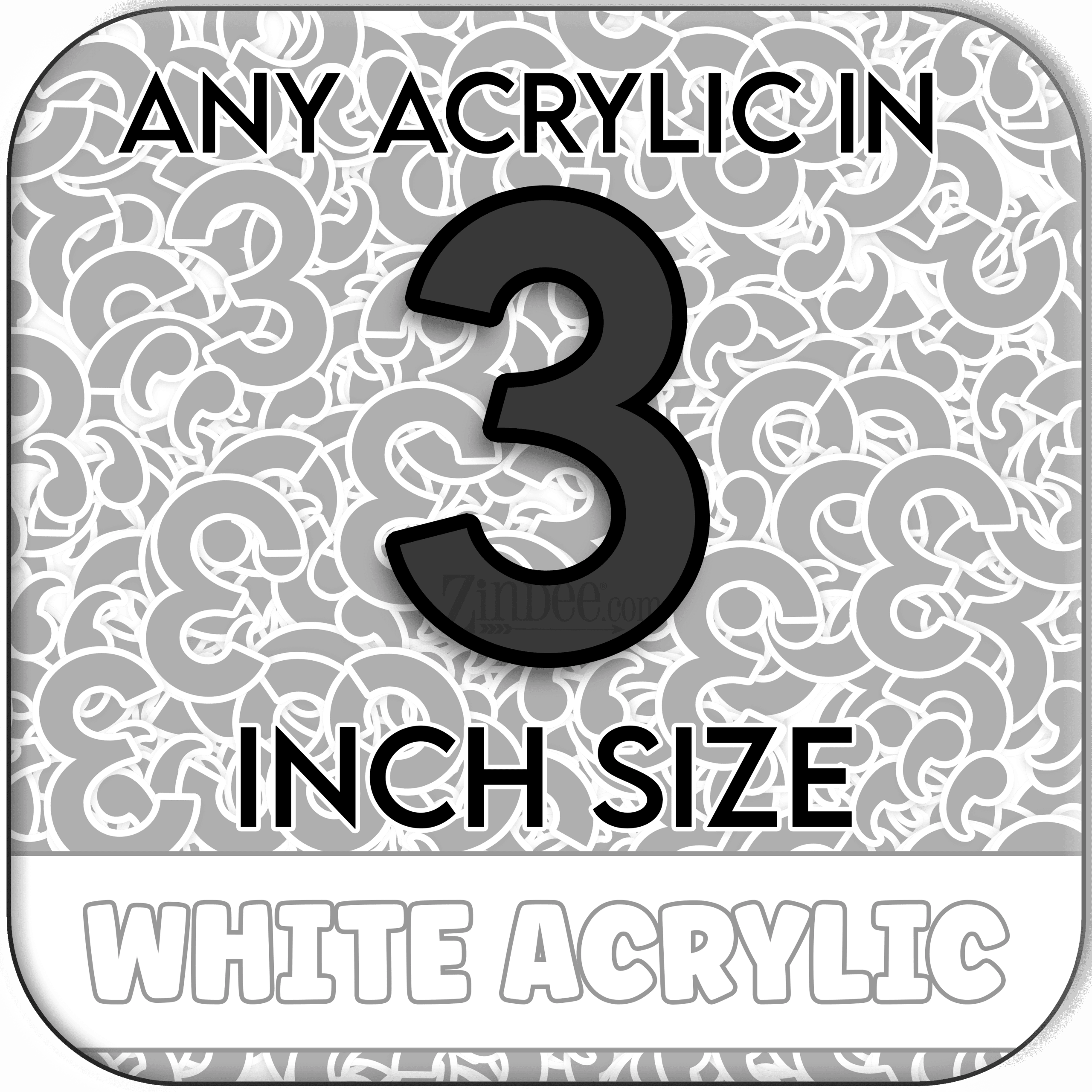 Custom Acrylic Blank-3 inch-WHITE (size/hole/color change)
