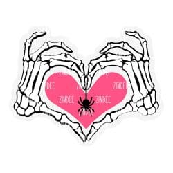Skeleton Heart Hands – Acrylic Keychain Blank (3") | Optional Sticker or UV DTF