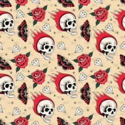 Skulls and Roses (digital paper)
