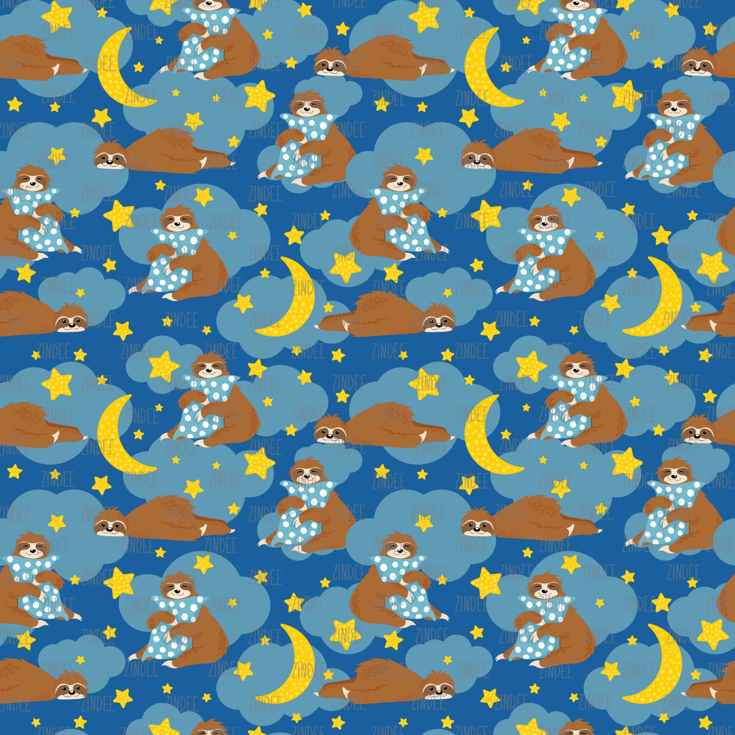 Sleepy Sloths seamless (vinyl)