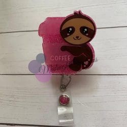 Sloth Coffee – Acrylic Badge Reel Blank (2") No Hole | Optional Sticker or UV DTF - Image 3