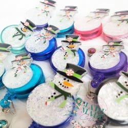 Snowman – Acrylic Badge Reel Blank (2") No Hole | Optional Sticker or UV DTF - Image 4