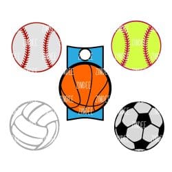 Alternative view of Sports Ball Tumbler Tag (Stanley 20/30 oz)