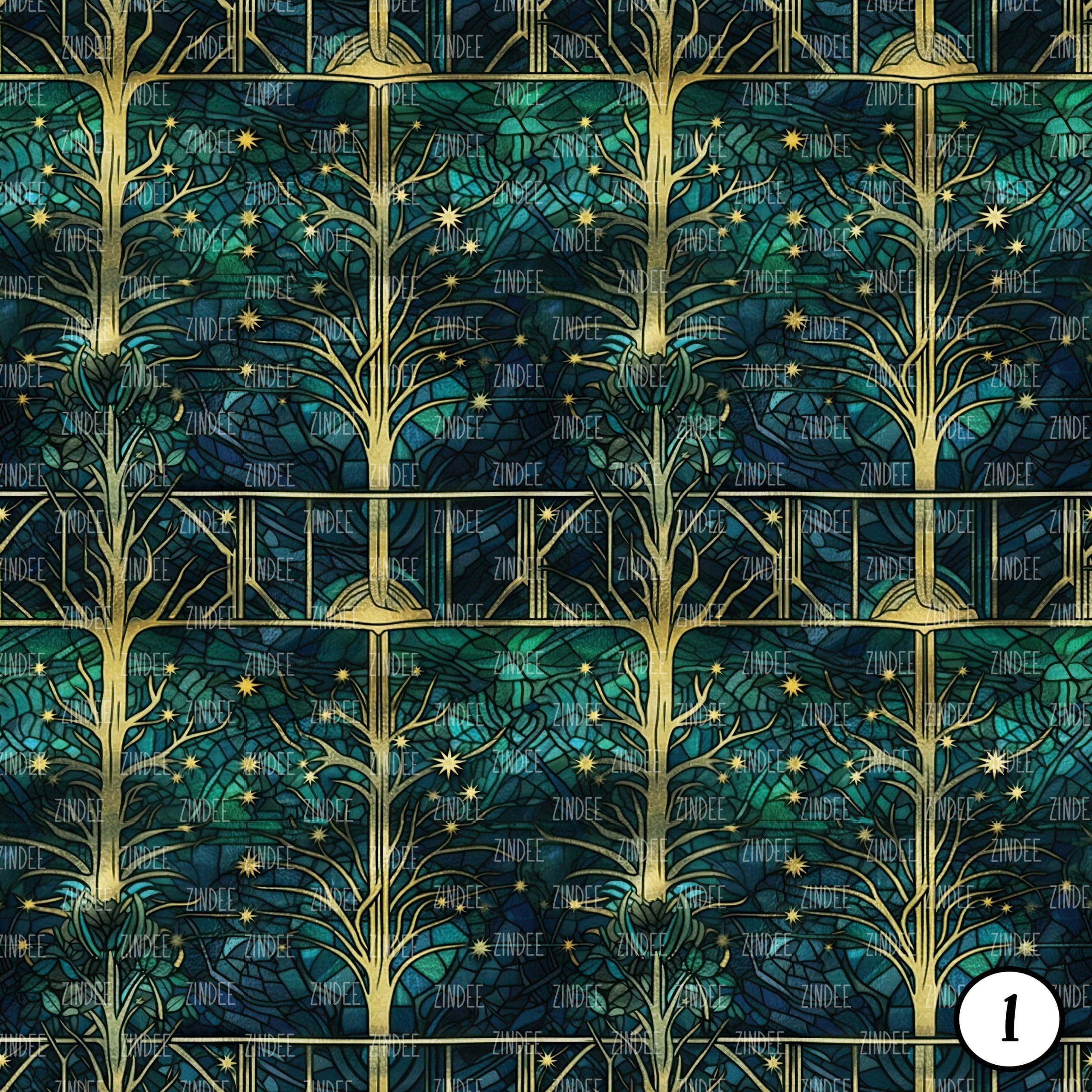 Alternative view of Stained Glass Emerald Forest (vinyl)