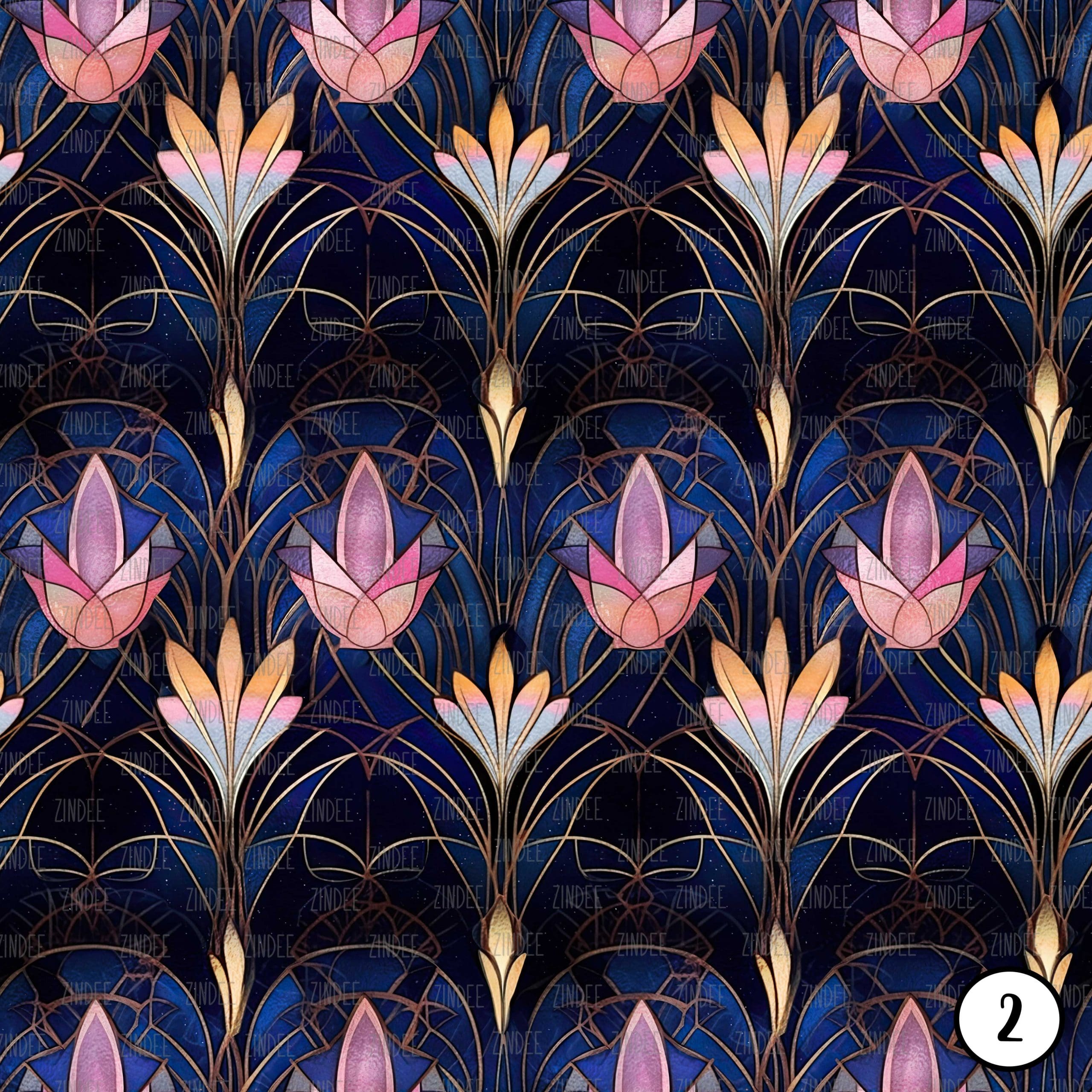 Stained Glass Pink Lotus (vinyl) - Image 3