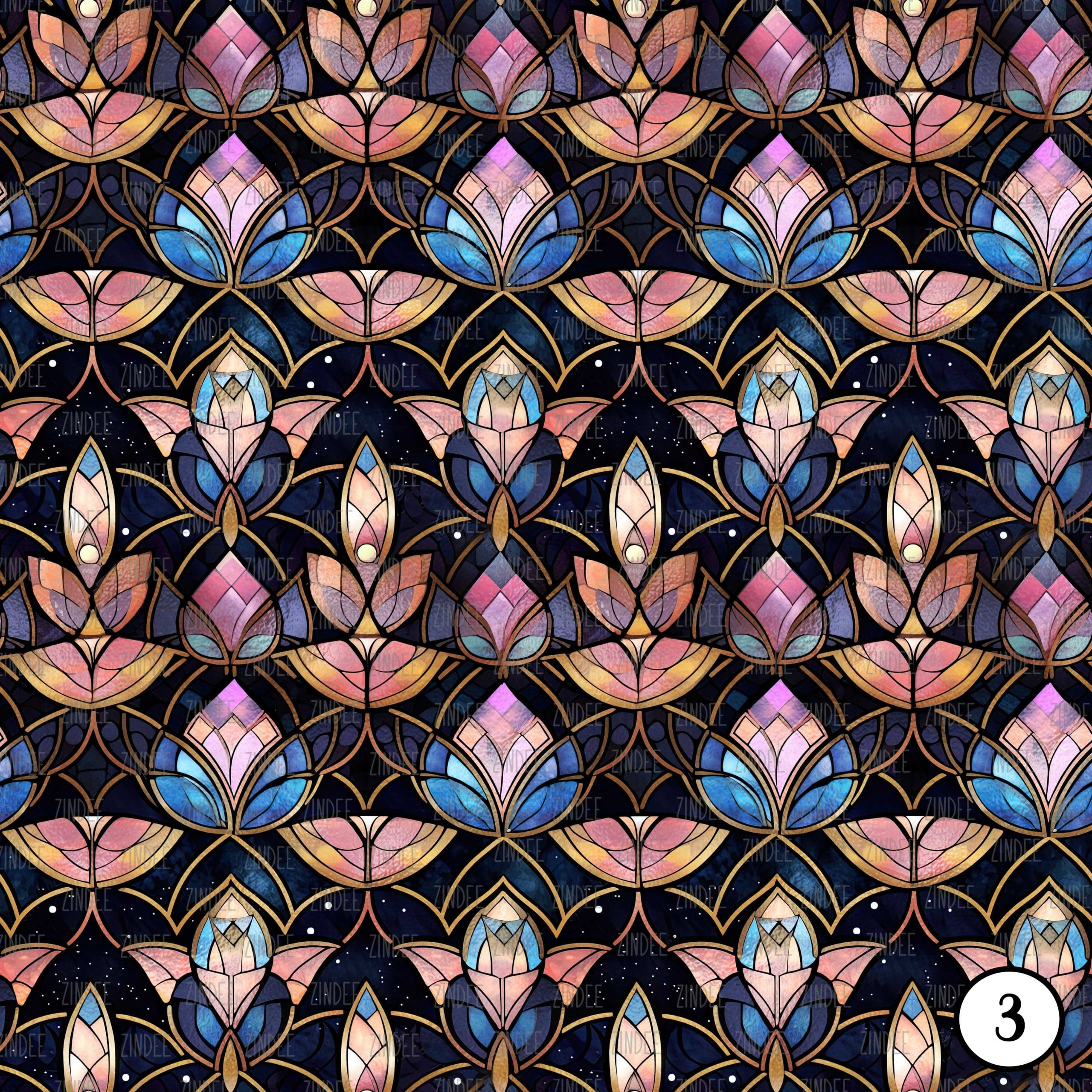 Stained Glass Pink Lotus (vinyl) - Image 4