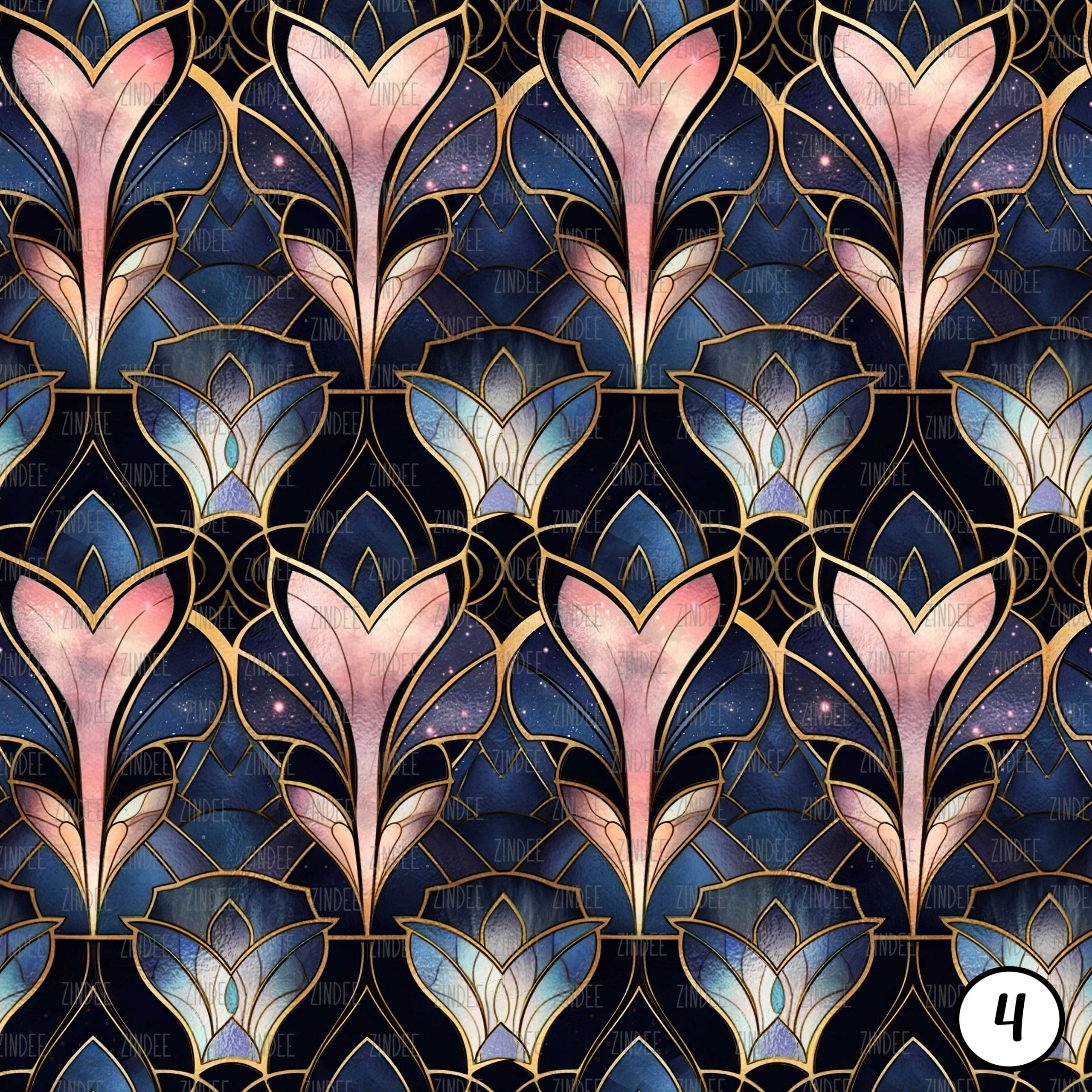 Stained Glass Pink Lotus (vinyl) - Image 5