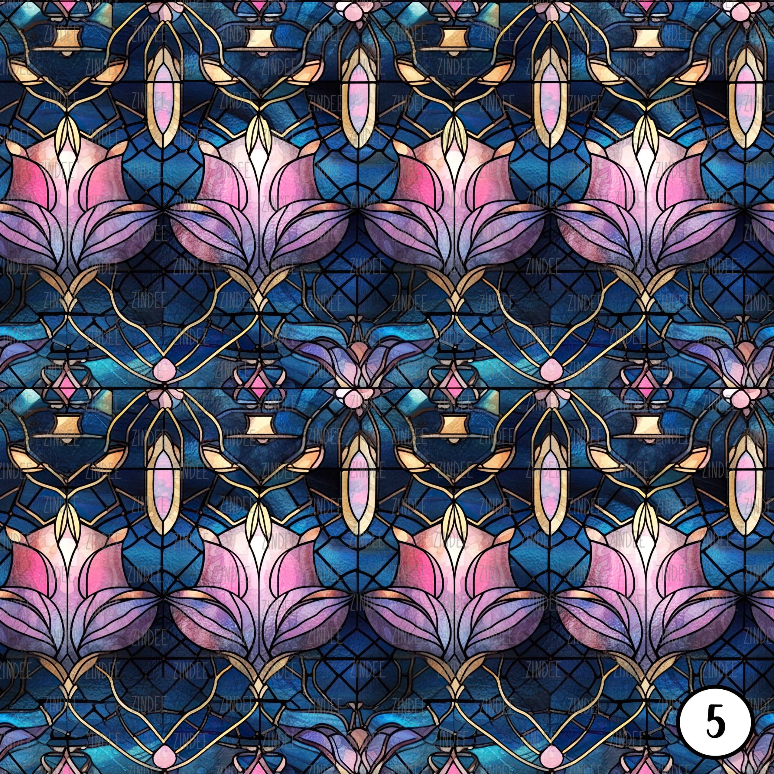 Stained Glass Pink Lotus (vinyl) - Image 6