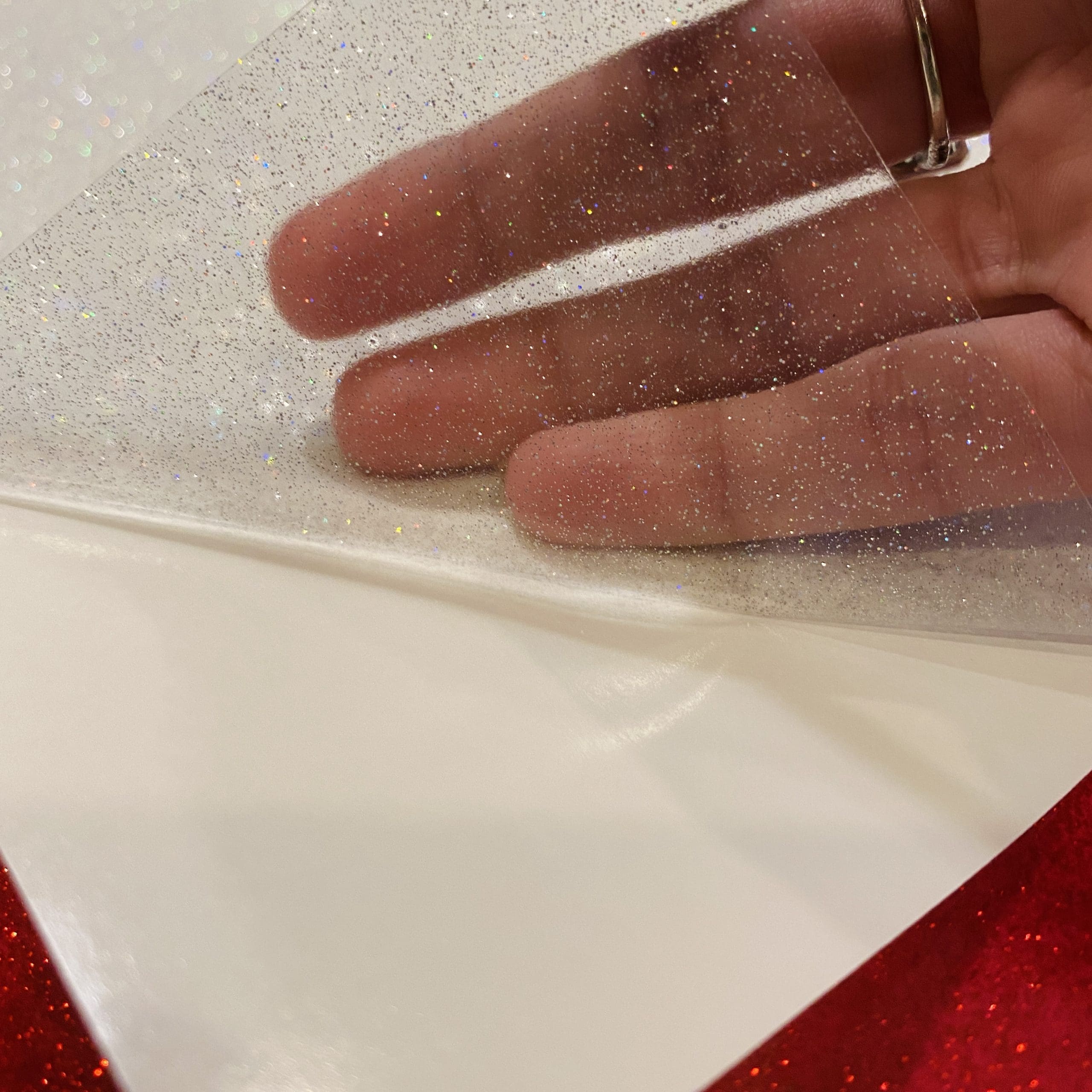 Alternative view of Stardust Transparent Glitter Vinyl