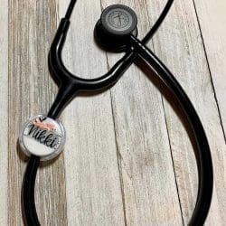 Alternative view of Stethoscope ID Tag (translucent white)