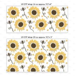 Alternative view of Sunflower and Bees UV DTF Glass Can Wrap
