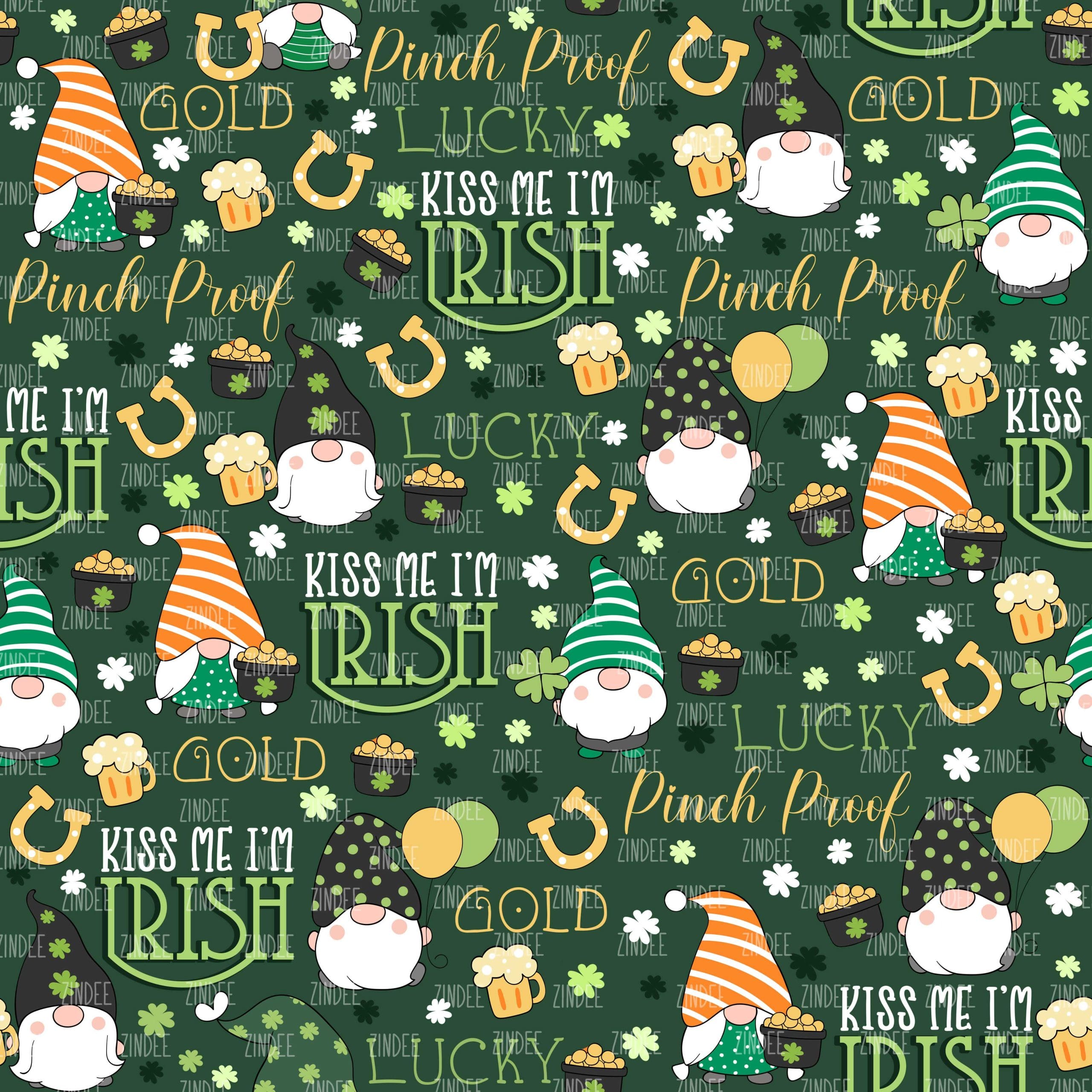 Gnomes Sweet St. Patty's Day seamless (vinyl)
