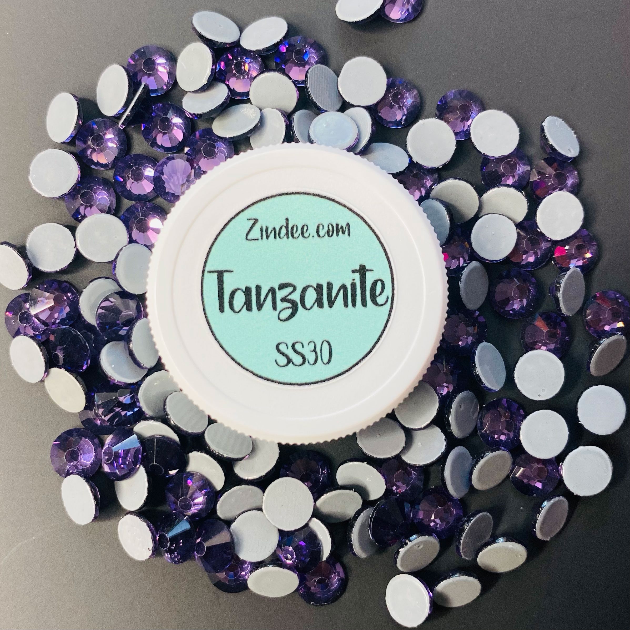 Tanzanite Hotfix Rhinestone ss30 (machine cut) 100+ stones